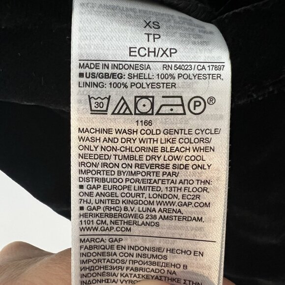 Gap Black Velvet Jumpsuit Size XS V-neck Belted Waist Wide Leg NWT $118 - Picture 11 of 13